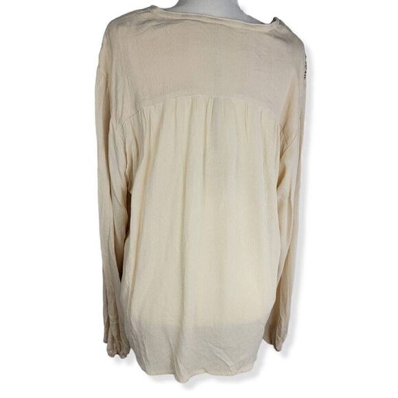 Knox Rose cream Boho Embroidered Top Large - Picture 4 of 5